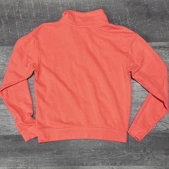 PINK Victorias Secret Quarter Zip Pullover Sweatshirt Women XS Neon Pink Orange - Picture 3 of 6
